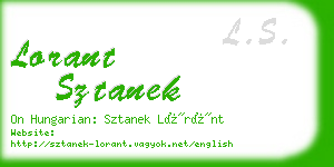 lorant sztanek business card